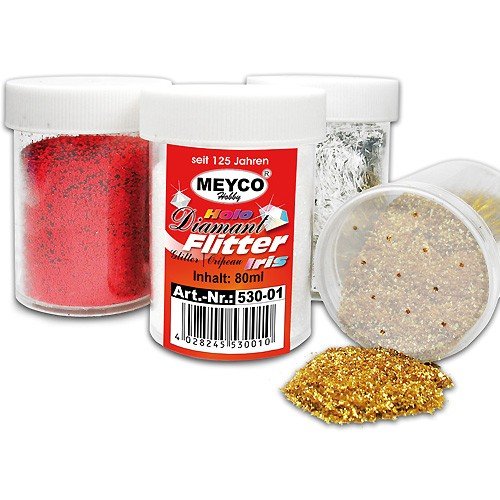 Flitter / Glitter blau, 80ml, in Streudose - Glitzer / Flimmer von Meyco Hobby