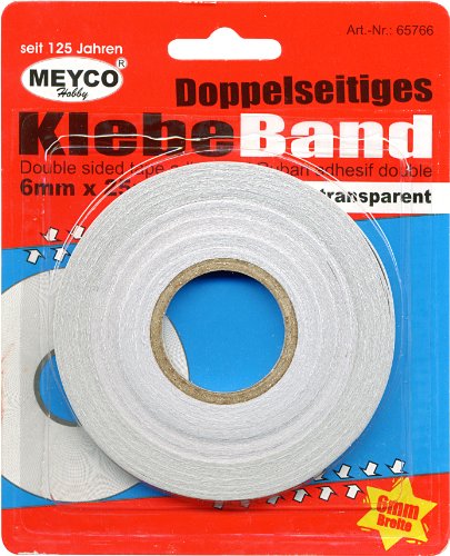 Doppelseitiges Klebeband 6mm x 25 m transparent von Meyco