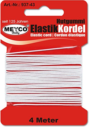 Hutgummi Elastik Kordel 4 M. Weiss von Meyco