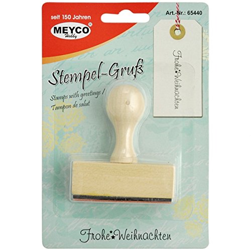 Meyco Stempel 'Frohe Weihnachten' mit Holzgriff, 60x9mm von Meyco