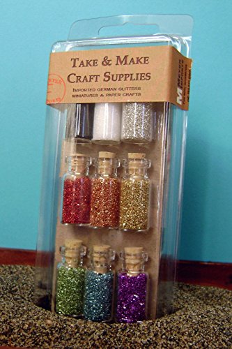 Glass Glitter Rainbow Bottle Set #311-0014 by Meyer Imports von Meyer Imports