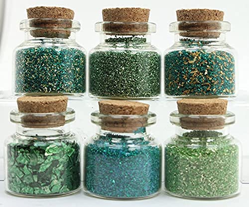 Meyer Imports Glasglitzer-Set in verschiedenen Farben, Frühlingsgrün, verschiedene Körnungen, verschiedene Körnungen von Meyer Imports