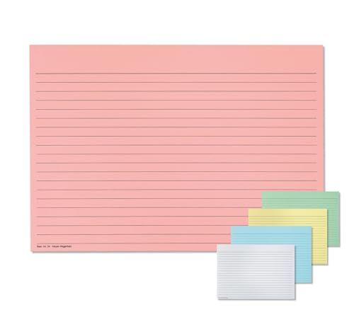 Meyer-Wagenfeld | 100 Karteikarten DIN A5 liniert, quer | Einlegekarten für Karteitaschen | 190g/m² starker Karton | Farbe: rosa von Meyer-Wagenfeld