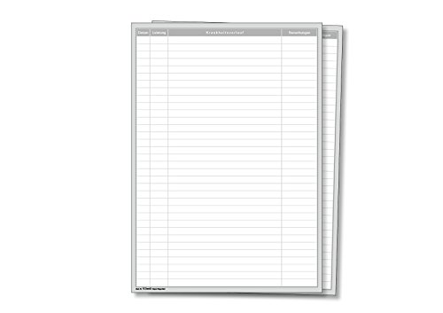 Einlegeblätter für Karteitaschen, 4 beschriftete Spalten, DIN A4, Farbe: Weiß, 100 Stück von Meyer-Wagenfeld
