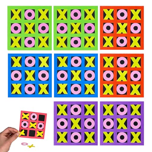 Mezrkuwr 8 Stück Tic Tac Toe Spiel für Kinder Mini-Brettspiel Spielzeug Geburtstag Party Favors Ende des Jahres Klassenzimmer Geschenke für Studenten Kindergeschenke von Mezrkuwr