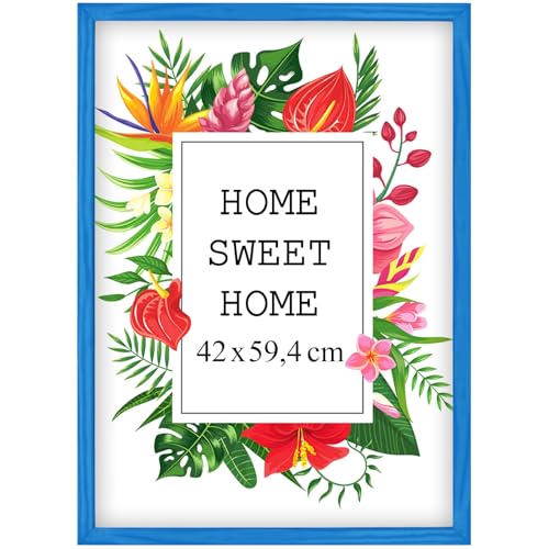 Mg Design Bilderrahmen 42x59,4 cm - Farbe Blau, aus Holz, mit Acrylglas - zum vertikalen oder horizontalen Aufhängen/Aufstellen, für Fotos, Poster, Puzzles Mg Design Bilderrahmen 42x59,4 cm - Farbe Blau, aus Holz, mit Acrylglas - zum vertikalen oder horizontalen Aufhängen/Aufstellen, für Fotos, Poster, Puzzles von Mg Design