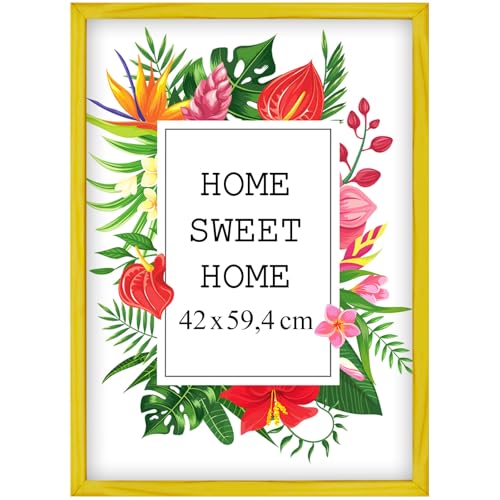 Mg Design Bilderrahmen 42x59,4 cm - Farbe Gelb, aus Holz, mit Acrylglas - zum vertikalen oder horizontalen Aufhängen, ohne Hintergrund, für Fotos, Poster, Puzzles Mg Design Bilderrahmen 42x59,4 cm - Farbe Gelb, aus Holz, mit Acrylglas - zum vertikalen oder horizontalen Aufhängen, ohne Hintergrund, für Fotos, Poster, Puzzles von Mg Design