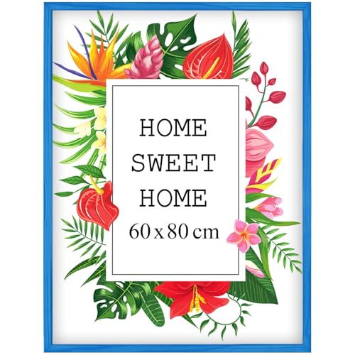 Mg Design Bilderrahmen 60x80 cm - Farbe Blau, aus Holz, mit Acrylglas - zum vertikalen oder horizontalen Aufhängen/Aufstellen, für Fotos, Poster, Puzzles Mg Design Bilderrahmen 60x80 cm - Farbe Blau, aus Holz, mit Acrylglas - zum vertikalen oder horizontalen Aufhängen/Aufstellen, für Fotos, Poster, Puzzles von Mg Design