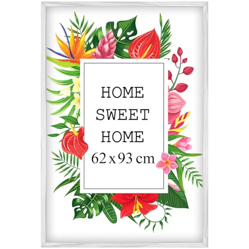 Mg Design Bilderrahmen 62x93 cm - Farbe Weiß, aus Holz, mit Acrylglas - zum vertikalen oder horizontalen Aufhängen, ohne Hintergrund, für Fotos, Poster, Puzzles Mg Design Bilderrahmen 62x93 cm - Farbe Weiß, aus Holz, mit Acrylglas - zum vertikalen oder horizontalen Aufhängen, ohne Hintergrund, für Fotos, Poster, Puzzles von Mg Design