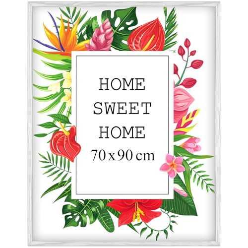 Mg Design Bilderrahmen 70x90 cm - Farbe Weiß, aus Holz, mit Acrylglas - zum vertikalen oder horizontalen Aufhängen, ohne Hintergrund, für Fotos, Poster, Puzzles Mg Design Bilderrahmen 70x90 cm - Farbe Weiß, aus Holz, mit Acrylglas - zum vertikalen oder horizontalen Aufhängen, ohne Hintergrund, für Fotos, Poster, Puzzles von Mg Design