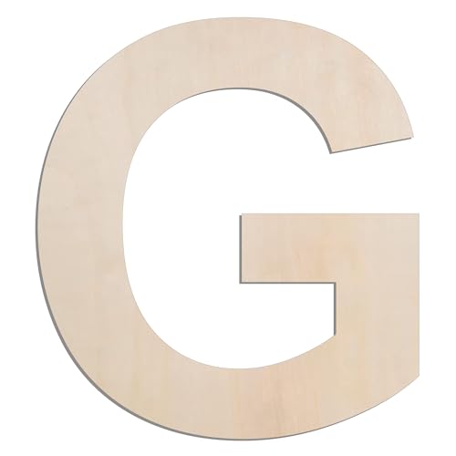 MGTECH 30,5 cm großer Holzbuchstabe G, 0,6 cm dicker großer Holzbuchstabe zum Basteln und als Wanddekoration von MgTech