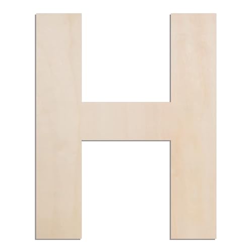 MGTECH 30,5 cm großer Holzbuchstabe H, 0,6 cm dicker großer Holzbuchstabe für Handwerk und Wanddekoration von MgTech