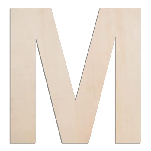 MGTECH 30,5 cm großer Holzbuchstabe M, 0,6 cm dick, großer Holzbuchstabe für Handwerk und Wanddekoration von MgTech
