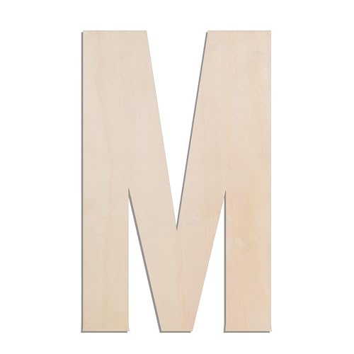 MGTECH 43,2 cm großer Holzbuchstabe M, 0,6 cm dick, großer Holzbuchstabe zum Basteln und als Wanddekoration von MgTech