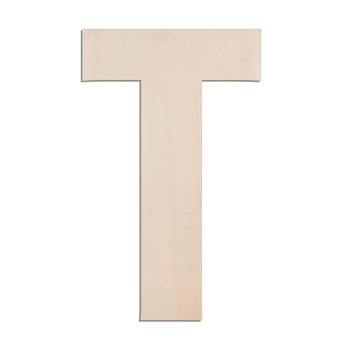 MGTECH 43,2 cm großer Holzbuchstabe T, 0,6 cm dick, großer Holzbuchstabe für Handwerk und Wanddekoration von MgTech