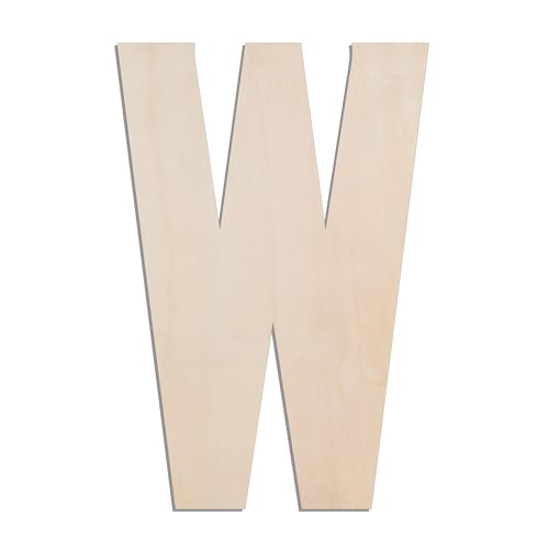 MGTECH 43,2 cm großer Holzbuchstabe W, 0,6 cm dicker großer Holzbuchstabe für Handwerk und Wanddekoration von MgTech