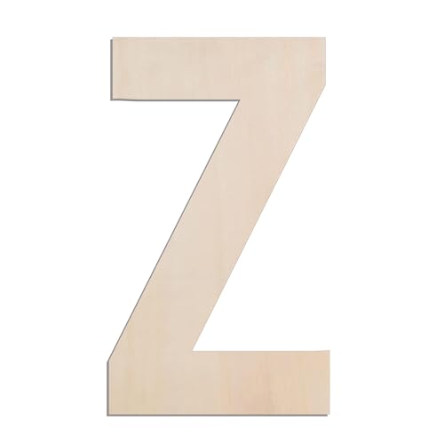 MGTECH 43,2 cm großer Holzbuchstabe Z, 0,6 cm dicker großer Holzbuchstabe für Handwerk und Wanddekoration von MgTech
