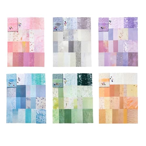 Strukturiertes Scrapbook Papier, 156 Stück Dekoratives Gemischtes Spezialpapier, 3 Arten von Netzstoff Bastelpapier mit 5 Knöpfen für DIY Bastelarbeiten, Scrapbooking von MiOYOOW