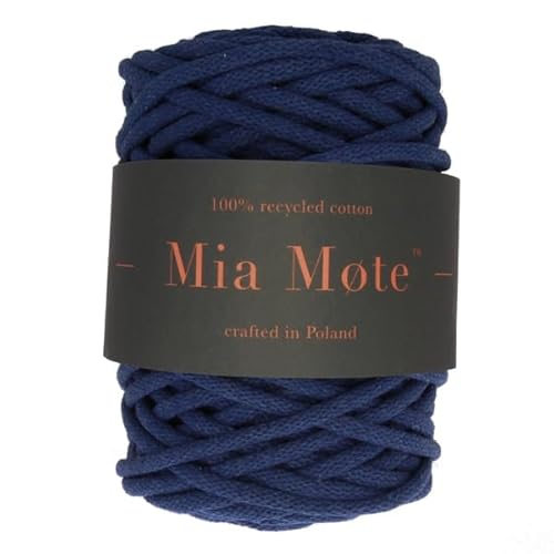 Mia Mote Basic Line Flechtkordel - Geflochtene Baumwollschnur mit Baumwollkern 5 mm - Baumwollschnur - Schnur für Makramee, DIY, Kunsthandwerk, DIY Dekoration - Lapis Lazuli 50m von Mia Mote