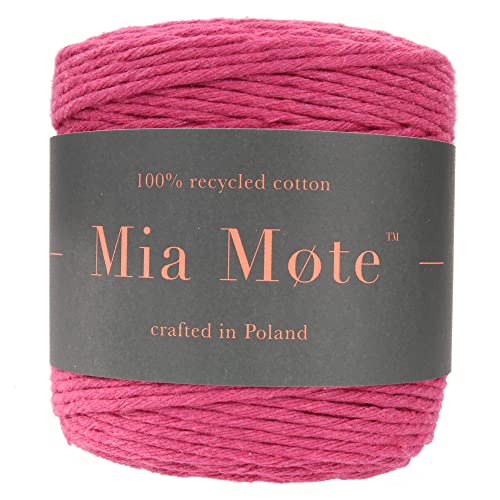 Mia Mote Eco Line Baumwolle Makramee garn am Durchmesser 3mm Länge 200m 100% Baumwolle blumenampel makramee DIY makramee Vorhang Heimwerken Weben Fadenanzahl 14 Rose von Mia Mote