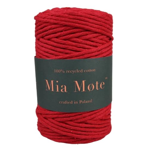 Mia Mote Eco Line Baumwolle Makramee garn am Durchmesser 5mm Länge 10 m 100% Baumwolle blumenampel makramee DIY makramee Vorhang Heimwerken Weben Fadenanzahl 26, krokoit von Mia Mote