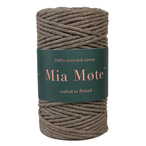 Mia Mote Eco Line Baumwolle Makramee garn am Durchmesser 5mm Länge 50 m 100% Baumwolle blumenampel makramee DIY makramee Vorhang Heimwerken Weben Anzahl Fäden 20, Sunstone von Mia Mote