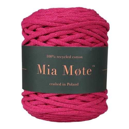 Mia Mote Lush Line Makramee garn Baumwollkordel 100% Wiederverwertung Baumwollgarn DIY makramee Vorhang Kordel Weben Stricken Boho deko Makramee garn 5mm 100 m Strahlende Orchidee von Mia Mote