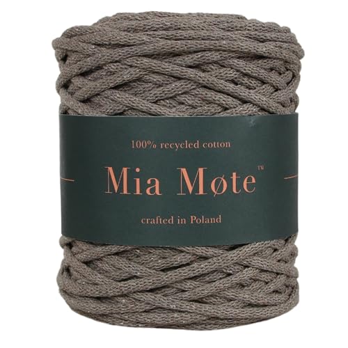 Mia Mote Lush Line Makramee garn Natürliche Baumwollkordel 100% Wiederverwertung Baumwollgarn DIY makramee Vorhang Kordel Weben Stricken Boho Muttertagsgeschenk Makramee garn 5mm deep Sunstone 100m von Mia Mote