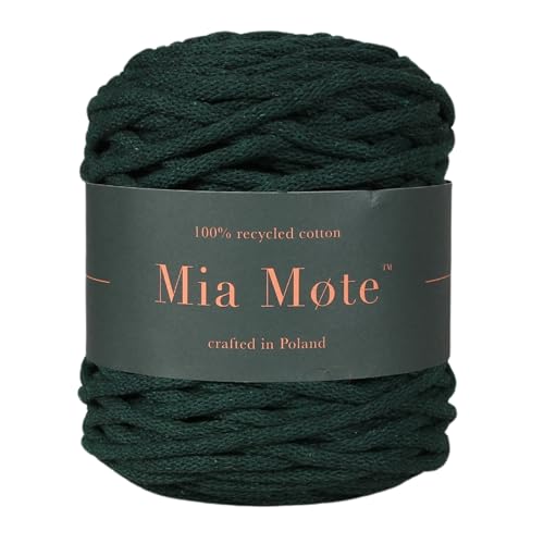 Mia Mote Lush Line Makramee garn Natürliche Baumwollkordel 100% Wiederverwertung Baumwollgarn DIY makramee vorhang Kordel Weben Stricken boho Muttertagsgeschenk Makramee garn 5mm emerald 100m von Mia Mote