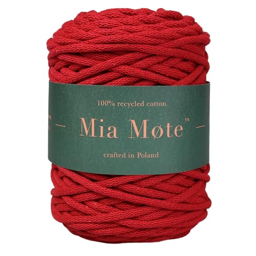 Mia Mote Lush Line Makramee garn Natürliche Baumwollkordel 100% Wiederverwertung Baumwollgarn DIY makramee vorhang Kordel Weben Stricken boho deko Muttertagsgeschenk Makramee garn 5mm 100 m Krokoit von Mia Mote