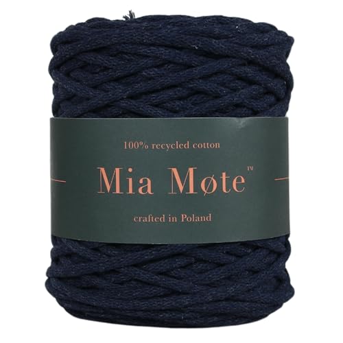 Mia Mote Lush Line Makramee garn Natürliche Baumwollkordel 100% Wiederverwertung Baumwollgarn DIY makramee vorhang Kordel Weben Stricken boho deko Muttertagsgeschenk Makramee garn 5mm 100 m Sodalith von Mia Mote