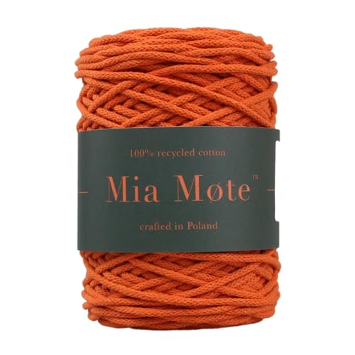 Mia Mote Thinny Line Makramee garn Natürliche Baumwollkordel 100% Wiederverwertung Baumwollgarn DIY makramee Vorhang Kordel Weben Stricken Boho deko Muttertagsgeschenk 3mm Copper 100m von Mia Mote