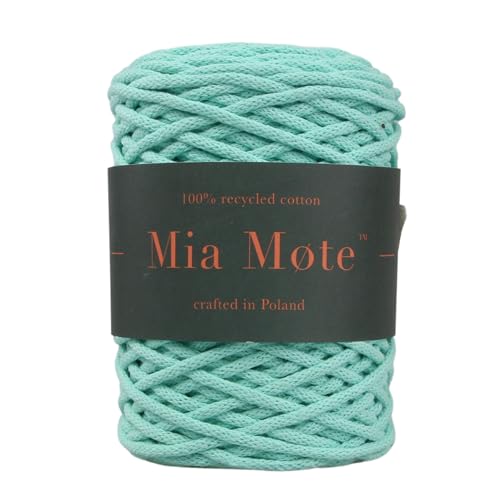 Mia Mote Thinny Line Makramee garn Natürliche Baumwollkordel 100% Wiederverwertung Baumwollgarn DIY makramee Vorhang Kordel Weben Stricken Boho deko Muttertagsgeschenk 3mm chryzopraz 200m von Mia Mote