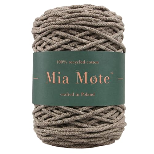 Mia Mote Thinny Line Makramee garn Natürliche Baumwollkordel 100% Wiederverwertung Baumwollgarn DIY makramee Vorhang Kordel Weben Stricken Boho deko Muttertagsgeschenk 3mm deep Sunstone 100m von Mia Mote