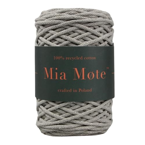 Mia Mote Thinny Line Makramee garn Natürliche Baumwollkordel 100% Wiederverwertung Baumwollgarn DIY makramee Vorhang Kordel Weben Stricken Boho deko Muttertagsgeschenk 3mm flaxy River 100m von Mia Mote