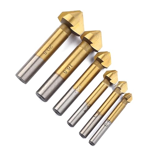 6 Stücke 3 Flöten Senker Bohrer Anfaswerkzeuge Fasenschneider Anfasschneider Metall Loch Bohren von Miaelle