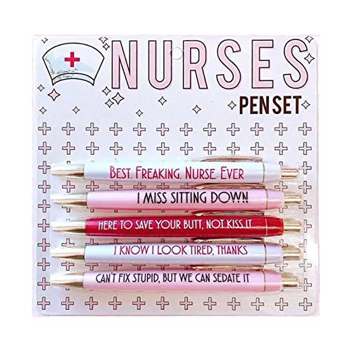 Miaelle Lustiges Krankenschwester-Stifte-Set, inspirierendes Kugelschreiber-Set, Neuheit, Schreibwaren für Studenten, Ärzte, 5 Stück von Miaelle