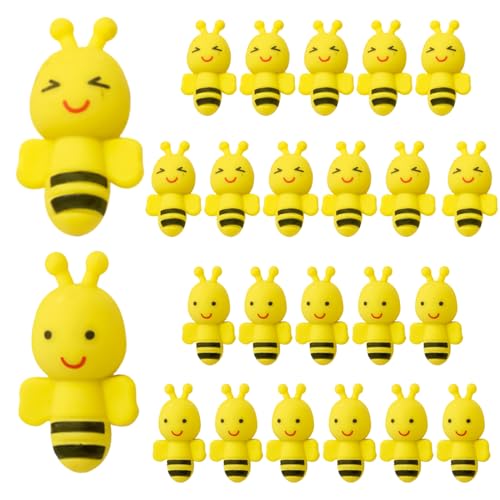 Miaija 24 Stück Bienen-Radiergummi, Mini-Neuheit, Cartoon-Radiergummis, niedliche Bienenform, Schreibwaren für Studenten, Haus, Belohnungen, Geschenke von Miaija