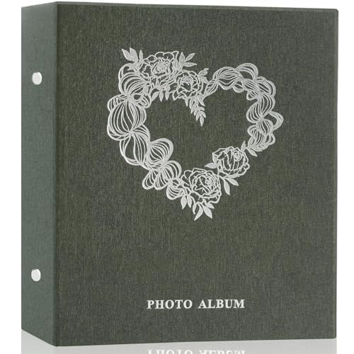 Miaikoe Fotoalbum, 15,2 x 10,2 cm, Leinen, 600 Taschen, Fotoalben, für 600 horizontale und vertikale Fotos im Format 10 x 15 cm, für Familienhochzeit, Dunkelgrün von Miaikoe