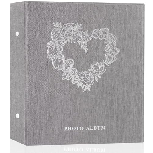 Miaikoe Fotoalbum, 15,2 x 10,2 cm, Leinen, 600 Taschen, Fotoalben, für 600 horizontale und vertikale Fotos im Format 10 x 15 cm, für Familienhochzeit, Grau von Miaikoe