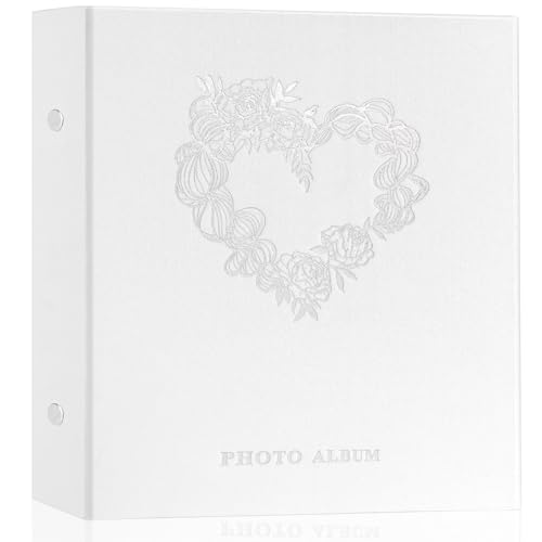 Miaikoe Fotoalbum, 15,2 x 10,2 cm, Leinen, 600 Taschen, Fotoalben, für 600 horizontale und vertikale Fotos im Format 10 x 15 cm, für Familienhochzeit, Weiß von Miaikoe