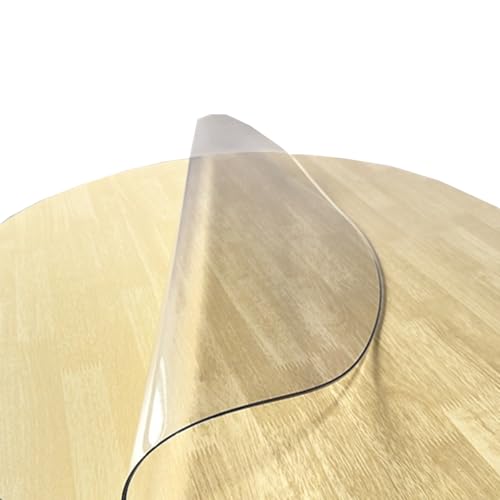 Miaogoo Wasserdichte praktische Tischdecke für Cafés, Esszimmer, Garten, PVC, 1 mm dick, runde Tischdecke, rutschfeste, transparente Tischdecke (100 cm) von Miaogoo