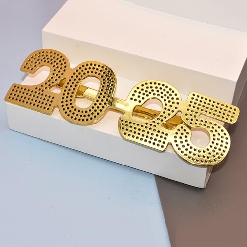 2025 Nummer-Brille, Happy New Year Brille, Diamant-Glitzer-Brille, Cosplay, Requisite, Weihnachten, Party, Dekoration, lustige Brille von Miaoyak