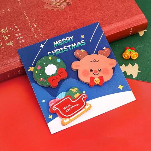 60 Blatt Cartoon Weihnachten Haftnotizen Student Gästebuch Mini Pocket Notebook Niedliche Nachricht Notizblock Weihnachten Schreibwaren Geschenke von Miaoyak