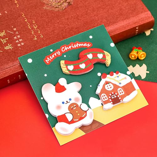 60 Blatt Cartoon Weihnachten Haftnotizen Student Gästebuch Mini Pocket Notebook Niedliche Nachricht Notizblock Weihnachten Schreibwaren Geschenke von Miaoyak