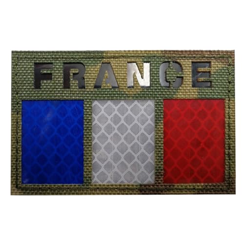 Infrarot Reflektierende Patches Klett, Mini Frankreich Flaggen Patch, Klett Militär Bundeswehr Patch, Geeignet für taktische Militärrucksack-Baseballkappen-Uniform-Westen-Patches-9X5cm von Miayical