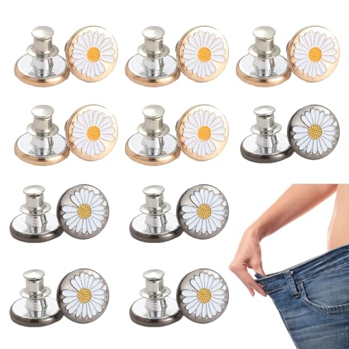 Jeans Knöpfe Ohne Nähen, 20 Stück Verstellbare Hosen Ersatz Knöpfe, 17mm Button Pins, Hosenknöpfe Zum Stecken, DIY Jeansknopf, Metall Hosenknopf, für DIY Jeansknopf zur Reparatur von Jeans, Hose von Miayical