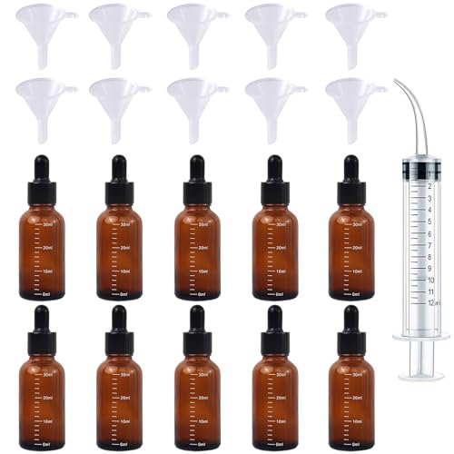 Miayical Pipettenflasche, Tropfflasche, Braunglasflaschen, 10pcs Apothekerflasche, Perfume Bottle With Dropper, Für ätherische Öle, Parfümöle, flüssige Farbstoffe, Aromatherapiemischungen von Miayical