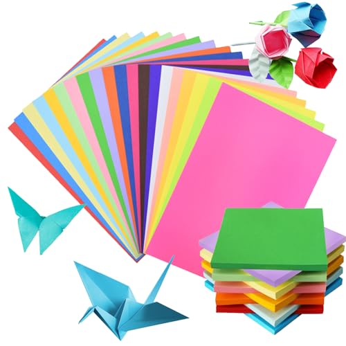 Origami Papier, 200 Blatt Faltpapier Bunt, 30x21 & 15x15CM Origami-Papier, Doppelseitig Quadratisch Buntes Papier, für DIY Schul Kunsthandwerksprojekte, Kinder und Erwachsene von Miayical