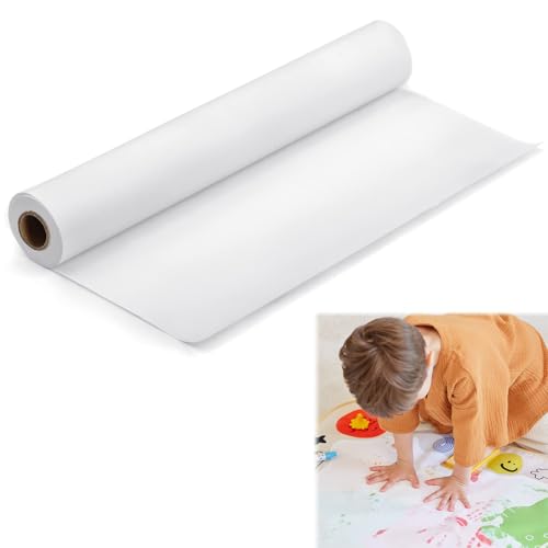 Zeichenpapier Rolle,papierrolle malen kinder,Malpapier Rolle Kinder,30cm x 15m Weiße Papierrolle,Zeichenrolle Kinder Künstler Skizze Malerei Papier,Recycelte Staffeleipapier für Kleinkinder Studenten von Miayical